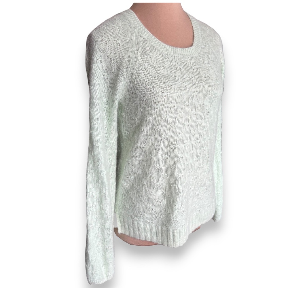H&M mint green angora blend sweater knit pullover soft small